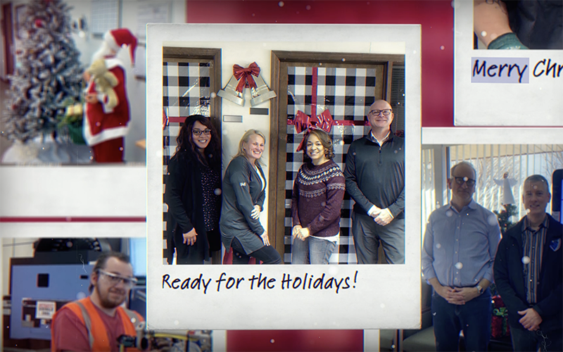 Still shot from a video slideshow created for a company's year-end holiday party.